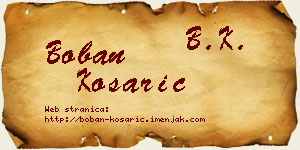 Boban Košarić vizit kartica